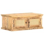 vidaXL Table basse 90x50x35 cm Bois de manguier et canne naturelle