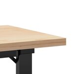 vidaXL Table basse cadre en O 90x40x45 5cm bois de pin massif et fonte