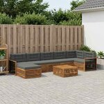 vidaXL Ensemble de canapés d'extérieur 8 Pièces Naturel et Anthracite