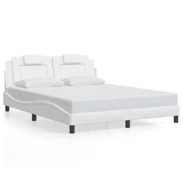 vidaXL Cadre de lit Viana sans matelas blanc 160x200 cm similicuir