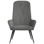 vidaXL Chaise de relaxation Gris foncé Velours
