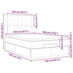 vidaXL Cadre de lit ottoman avec matelas gris foncé 120x190 cm tissu