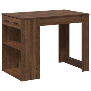 vidaXL Bureau avec tiroir et étagère chêne marron bois d'ingénierie