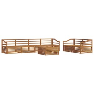 vidaXL Ensemble de canapés d'extérieur 7 Pièces Naturel