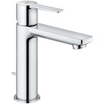 GROHE Mitigeur lavabo monocommande Lineare 32114001 - Bec fixe - Limiteur de température - Economie d'eau - Chrome - Taille S