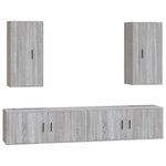 vidaXL Ensemble de meubles TV 4 Pièces Sonoma gris Bois d'ingénierie