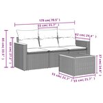 vidaXL Salon de jardin avec coussins 4Pièces mélange beige résine tressée