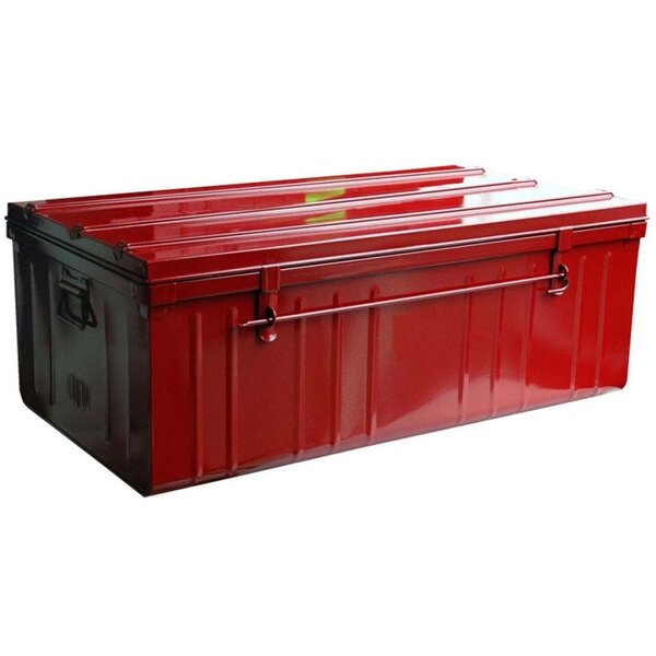 Malle de rangement en métal rouge 175 litres
