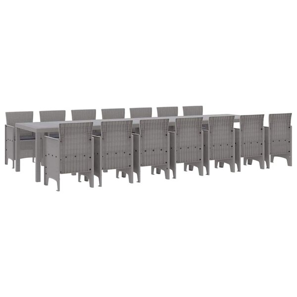 vidaXL Ensemble de salle à manger pour jardin 15 Pièces Gris clair