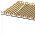 vidaXL Auvent manuel rétractable avec poteaux 5x3 m Jaune et blanc