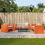 vidaXL Salon de jardin 2 Pièces cire marron bois de pin massif