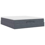 vidaXL Cadre de lit ottoman avec matelas gris foncé 200x200 cm velours
