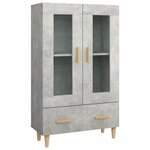 vidaXL Buffet haut Gris béton 70x31x115 cm Bois d'ingénierie