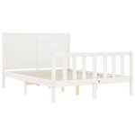 vidaXL Cadre de lit sans matelas blanc bois de pin massif