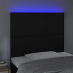 vidaXL Tête de lit à LED Noir 90x5x118/128 cm Similicuir