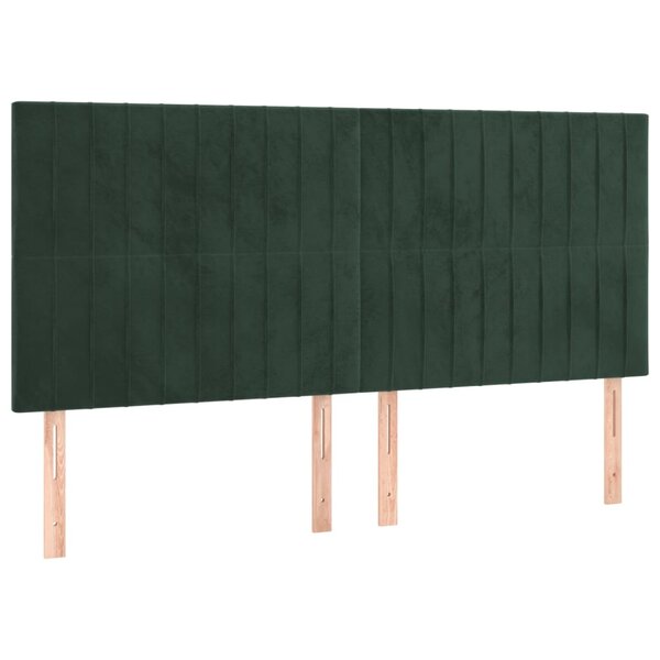 vidaXL Têtes de lit 4 Pièces Vert foncé 100x5x78/88 cm Velours