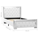 vidaXL Cadre de lit Blanc Similicuir 90 x 200 cm