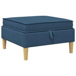 vidaXL Pouf avec Rangement Bleu Tissu
