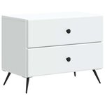 vidaXL Cabinet de chevet Blanc 62 x 34 5 x 47 5 cm Bois d'ingénierie