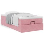 vidaXL Cadre de lit ottoman avec matelas rose 80x200 cm velours