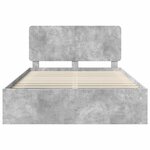vidaXL Cadre de lit avec tête de lit Béton 160 x 200 cm Pin massif