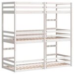 vidaXL Lit superposé triple sans matelas 90x190 cm bois de pin massif