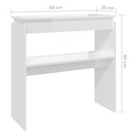 Vidaxl table console blanc brillant 80x30x80 cm aggloméré