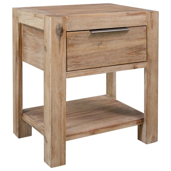 vidaXL Table de chevet avec tiroir 40x30x48 cm Bois d'acacia solide