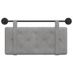 vidaXL Tête de lit suspendue Gris clair Velours