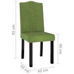 vidaXL Chaises à manger lot de 2 vert clair velours