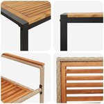 vidaXL Ensemble de salle à manger pour jardin 7 Pièces Beige  Marron