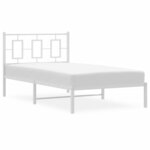 vidaXL Cadre de lit métal sans matelas et tête de lit blanc 100x190 cm