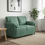 vidaXL Sofa 2 places Vert Mer 138 x 83 x 95 cm Velours