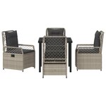 vidaXL Ensemble de repas de jardin 5 pièces gris clair poly rattan
