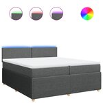 vidaXL Sommier à lattes de lit avec matelas Gris foncé 200x200cm Tissu