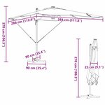 vidaXL Parasol Cantilever Roma Anthracite Large