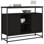 vidaXL Buffet noir 100x35x80 cm bois d'ingénierie