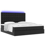 vidaXL Cadre de lit ottoman avec matelas noir 180x200 cm similicuir