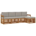 vidaXL Ensemble de canapés d'extérieur 5 pc Gris Naturel et Clair