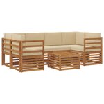 vidaXL Ensemble de canapés d'extérieur 7 pc Naturel et Beige