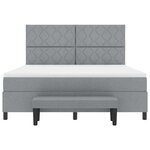vidaXL Lit à ressorts avec matelas Gris clair 180 x 200 cm tissu