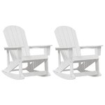 vidaXL Chaises Berçantes Adirondack 2 Pièces Blanc HDPE