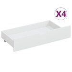vidaXL Cadre de lit et 4 tiroirs Blanc et chêne Bois de pin 180x200 cm