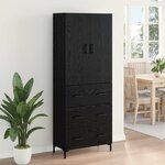 vidaXL Haut Armoire Chêne noir 69 5 x 34 x 180 cm Bois d'ingénierie