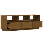 vidaXL Meuble TV Marron miel 140x37x50 cm Bois de pin massif