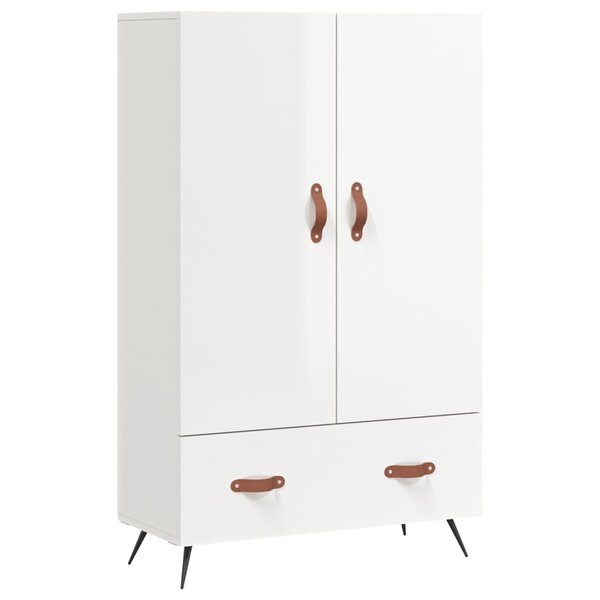 vidaXL Buffet haut blanc brillant 69 5x31x115 cm bois d'ingénierie