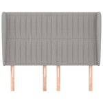 vidaXL Tête de lit avec oreilles Gris clair 147x23x118/128 cm Tissu