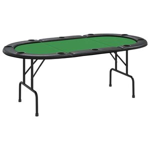 vidaXL Table de poker pliable 10 joueurs Vert 207x106x76 cm