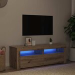 vidaXL Meuble TV avec lumières LED chêne artisanal bois d'ingénierie