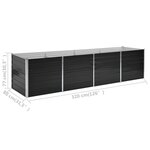 vidaXL Lit surélevé de jardin Anthracite 320x80x77 cm Acier galvanisé